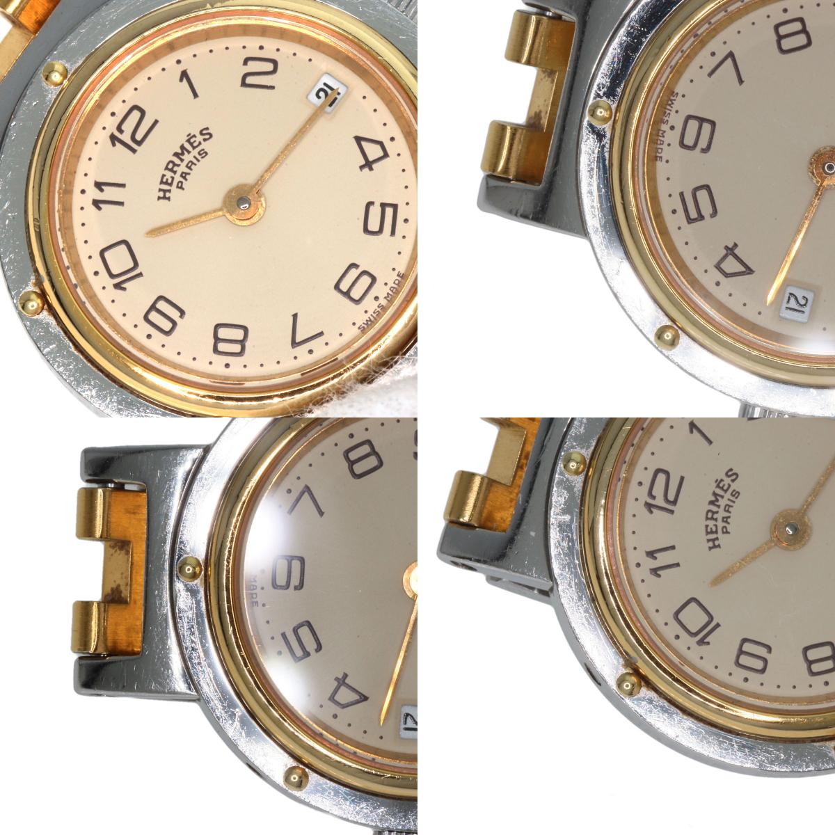 HERMES Clipper Old Belt Watches Stainless Steel/SSxGP Ladies