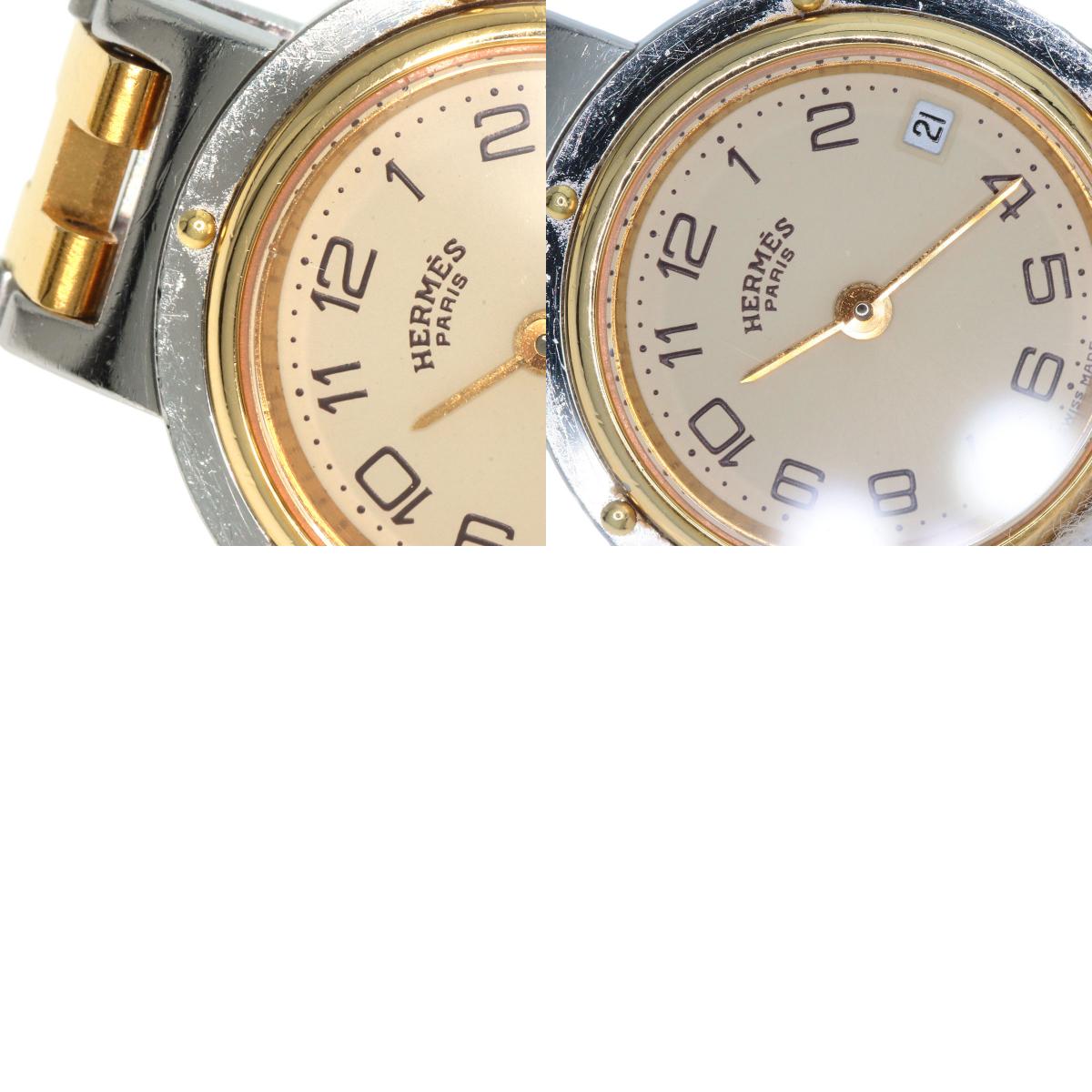 HERMES Clipper Old Belt Watches Stainless Steel/SSxGP Ladies