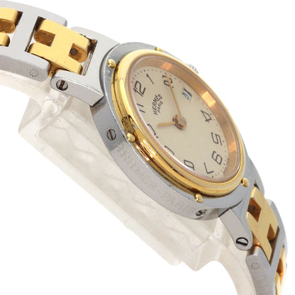 HERMES Clipper Old Belt Watches Stainless Steel/SSxGP Ladies