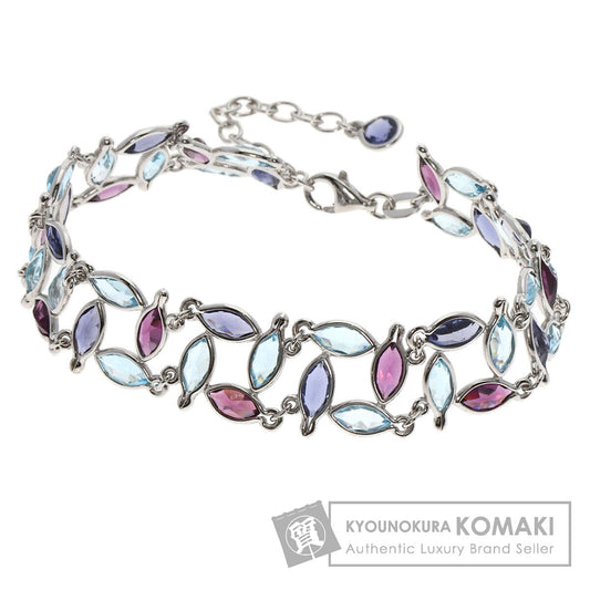 POLA   Bracelet Garnet Tanzanite Aquamarine K18 White Gold Ladies