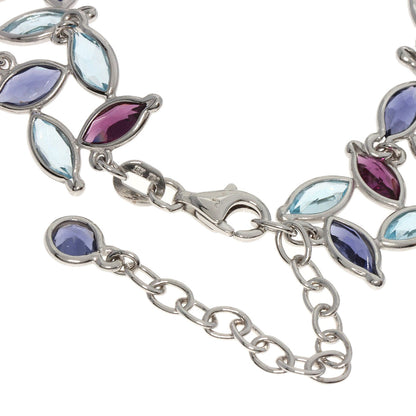 POLA   Bracelet Garnet Tanzanite Aquamarine K18 White Gold Ladies