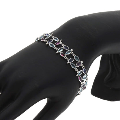 POLA Garnet Tanzanite Aquamarine Bracelet K18 White Gold Ladies [Used]