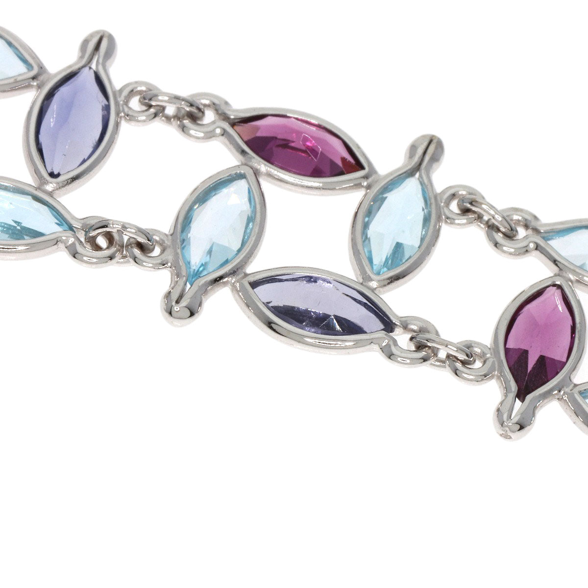 POLA   Bracelet Garnet Tanzanite Aquamarine K18 White Gold Ladies