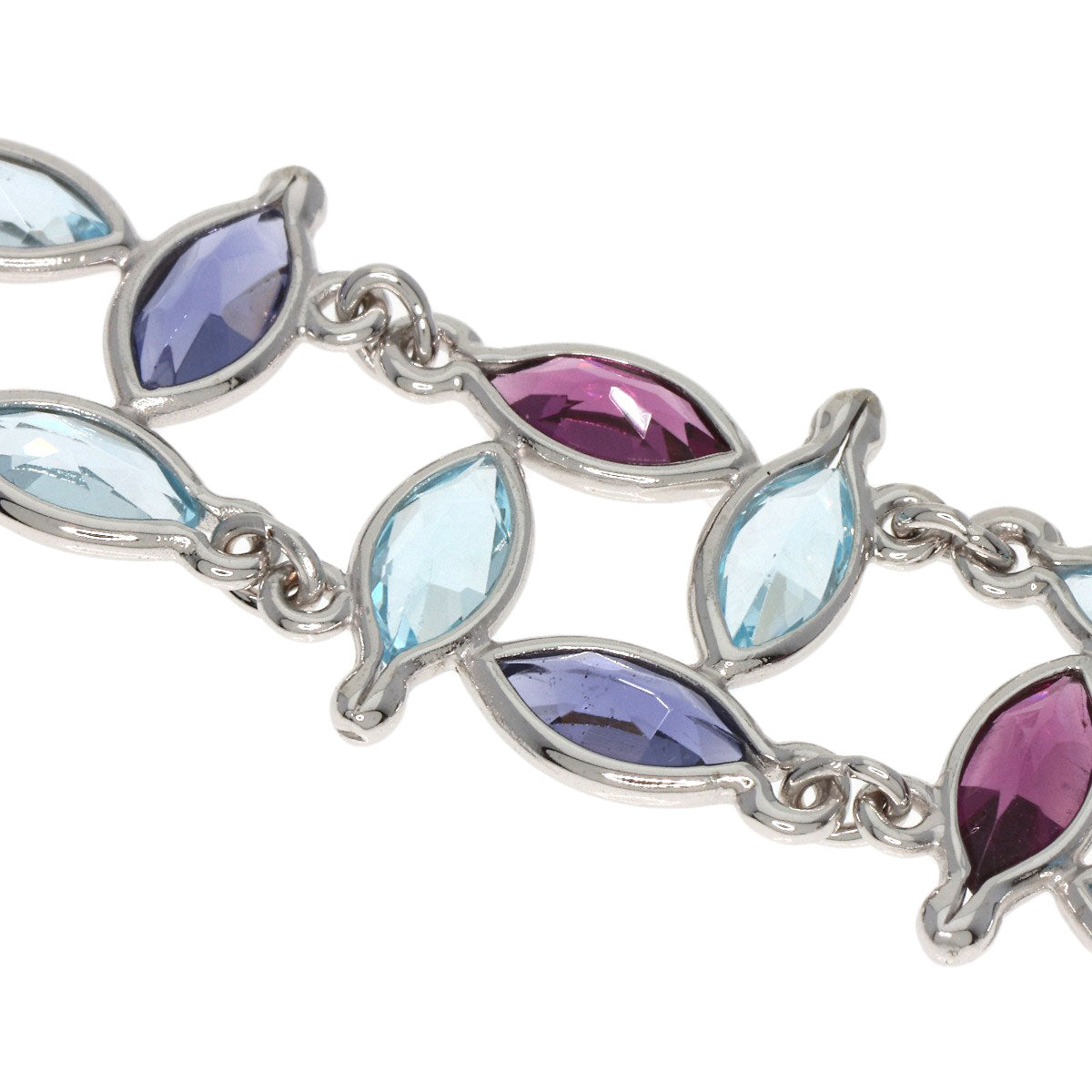 POLA   Bracelet Garnet Tanzanite Aquamarine K18 White Gold Ladies