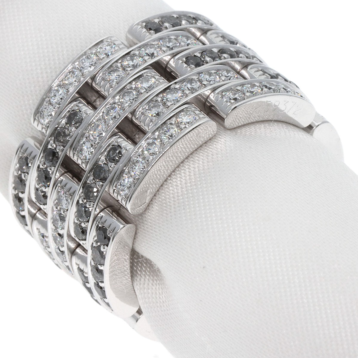 CARTIER   Ring PANTHERE Sauvage Diamond 5 Row #56 K18 White Gold Ladies