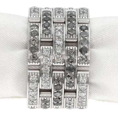 CARTIER   Ring PANTHERE Sauvage Diamond 5 Row #56 K18 White Gold Ladies