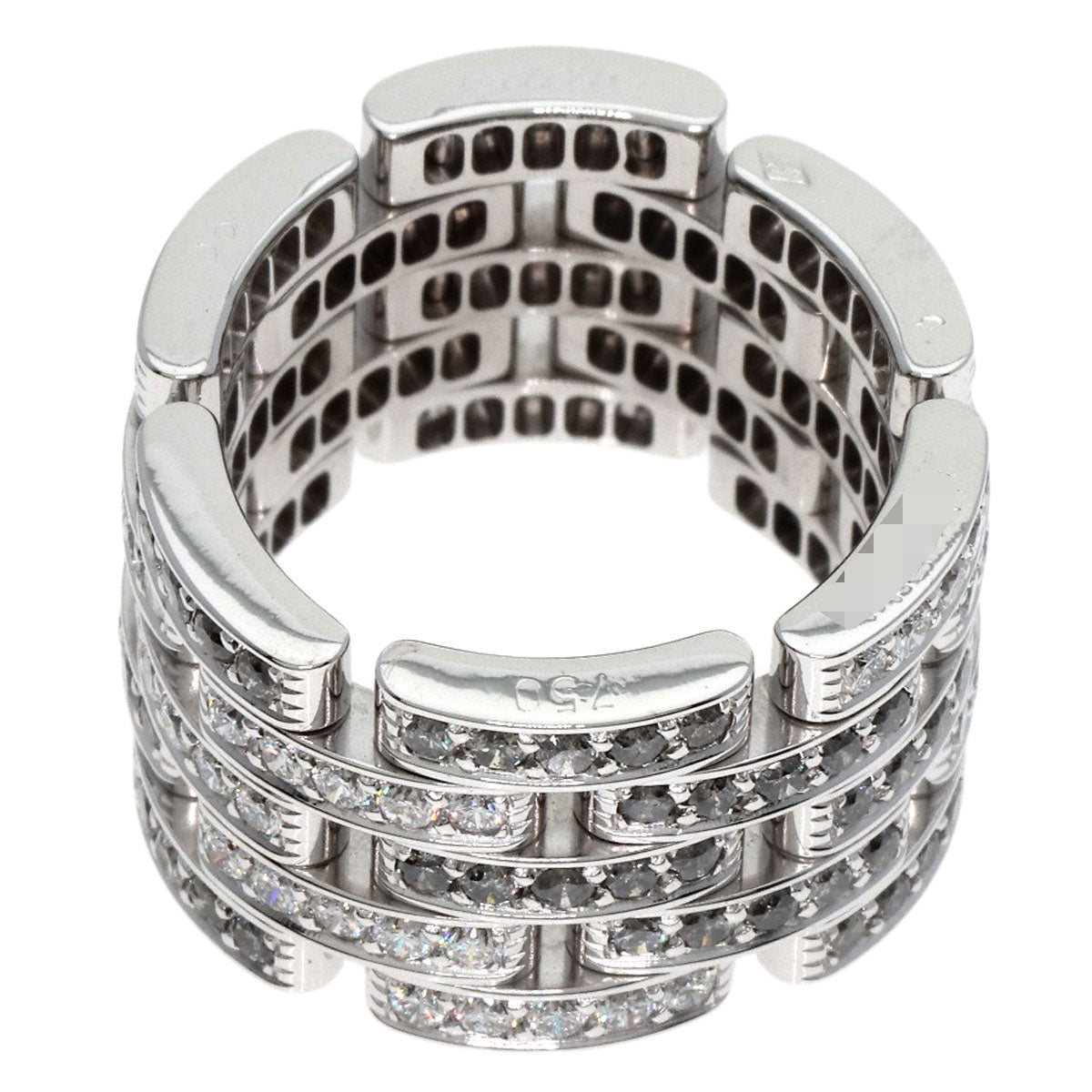 CARTIER   Ring PANTHERE Sauvage Diamond 5 Row #56 K18 White Gold Ladies