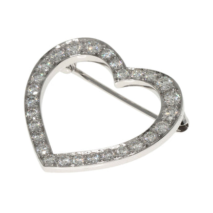 TIFFANY&Co.   Brooch Open Heart Diamond Platinum PT950 Ladies