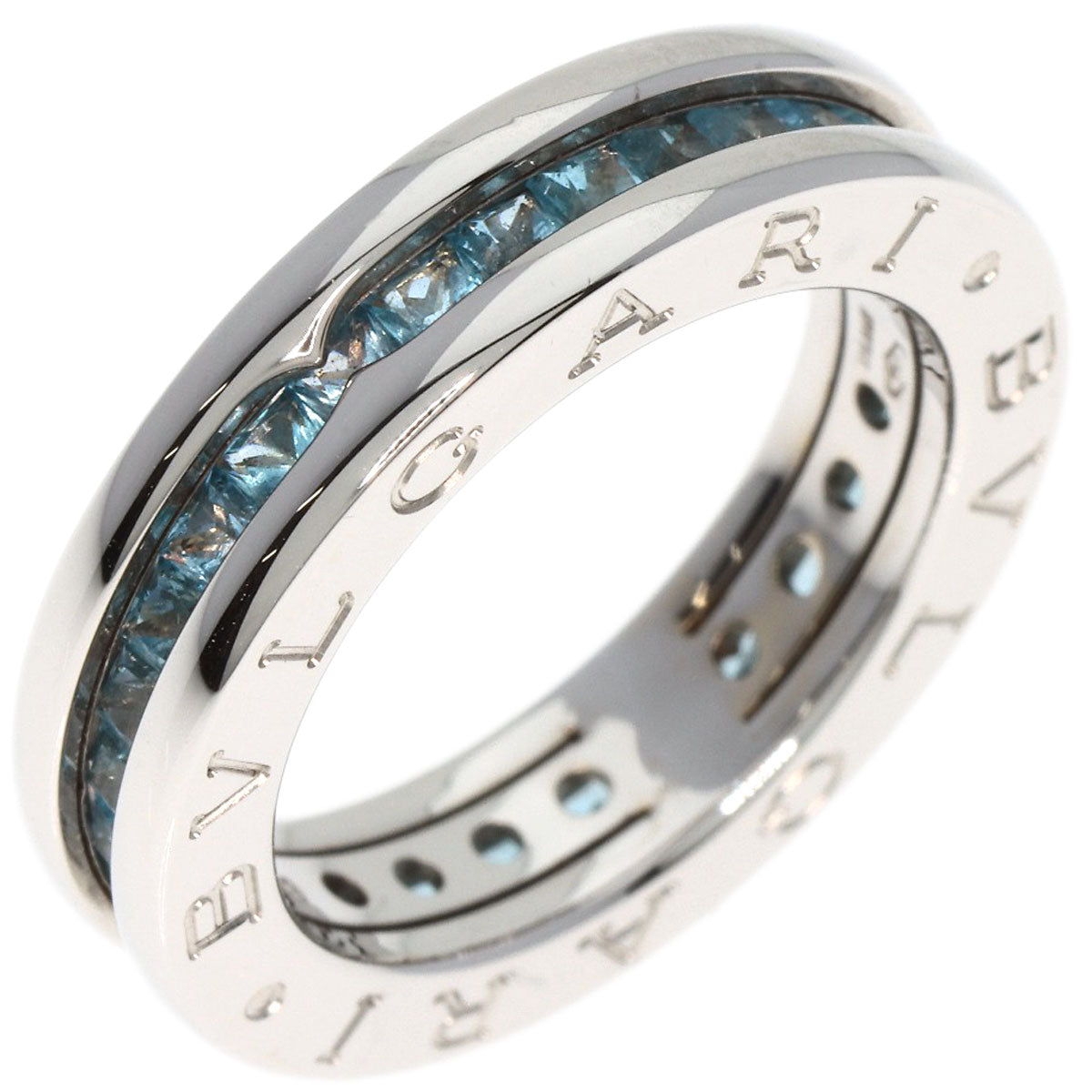 BVLGARI   Ring B.zero1 1 band XS Blue Topaz #49 K18 White Gold Ladies
