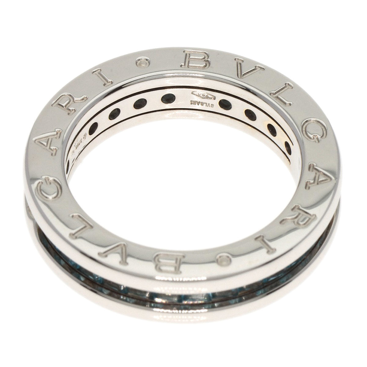 BVLGARI   Ring B.zero1 1 band XS Blue Topaz #49 K18 White Gold Ladies