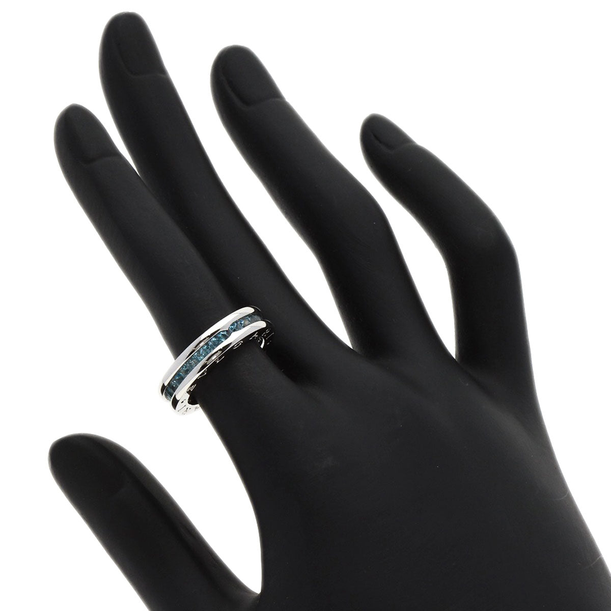 BVLGARI   Ring B.zero1 1 band XS Blue Topaz #49 K18 White Gold Ladies