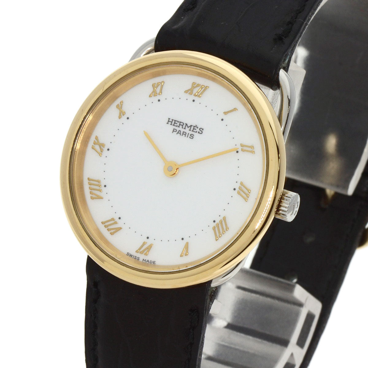 HERMES Arceau Watches  Stainless Steel/Leather Ladies