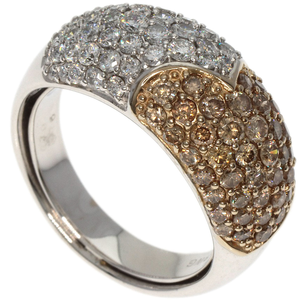 Ponte Vecchio Heart Diamond Ring K18 White Gold Ladies [Used]