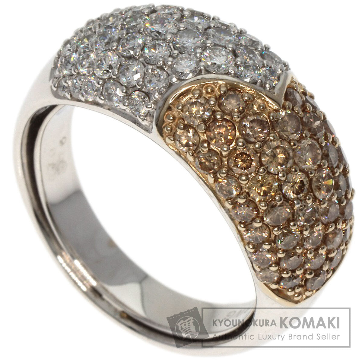 Ponte Vecchio Heart Diamond Ring K18 White Gold Ladies [Used]