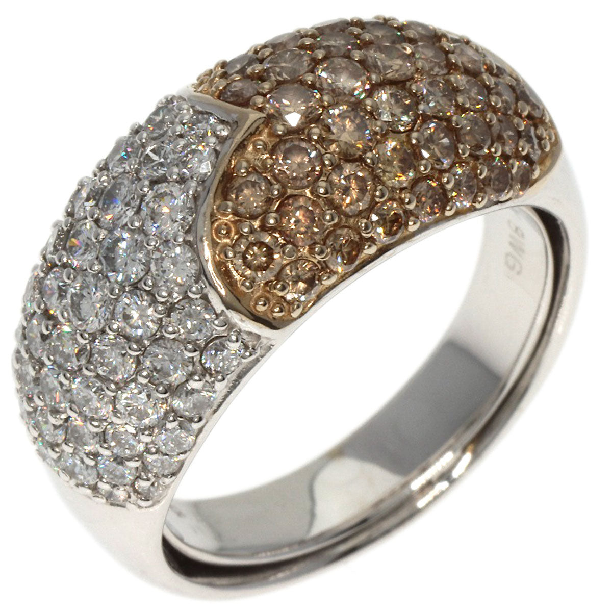 Ponte Vecchio Heart Diamond Ring K18 White Gold Ladies [Used]