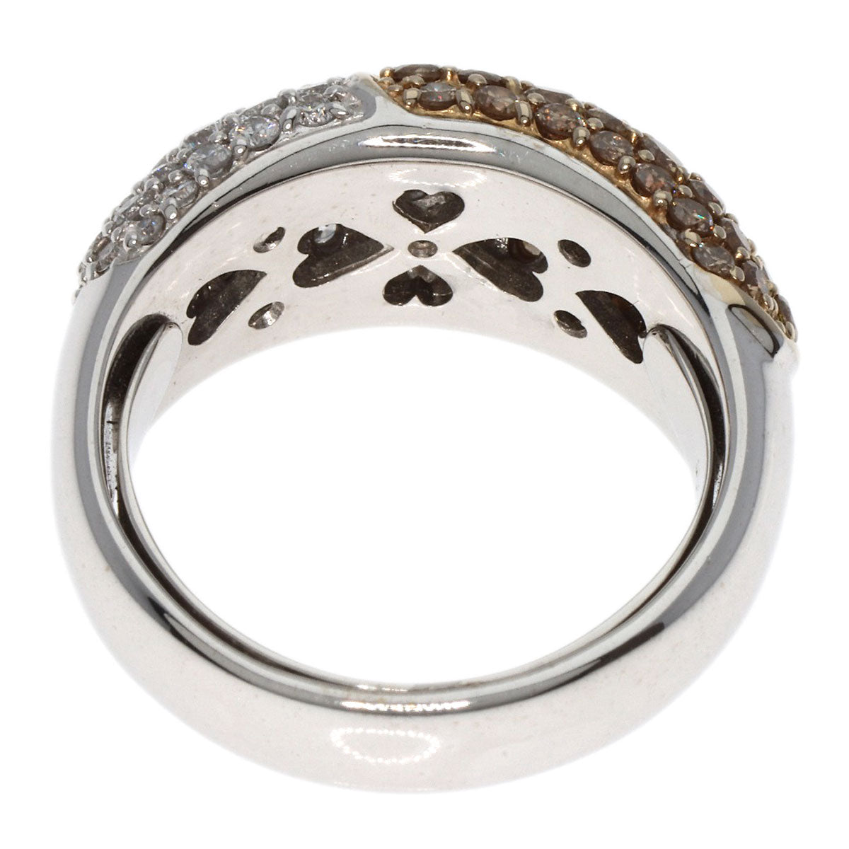 Ponte Vecchio Heart Diamond Ring K18 White Gold Ladies [Used]