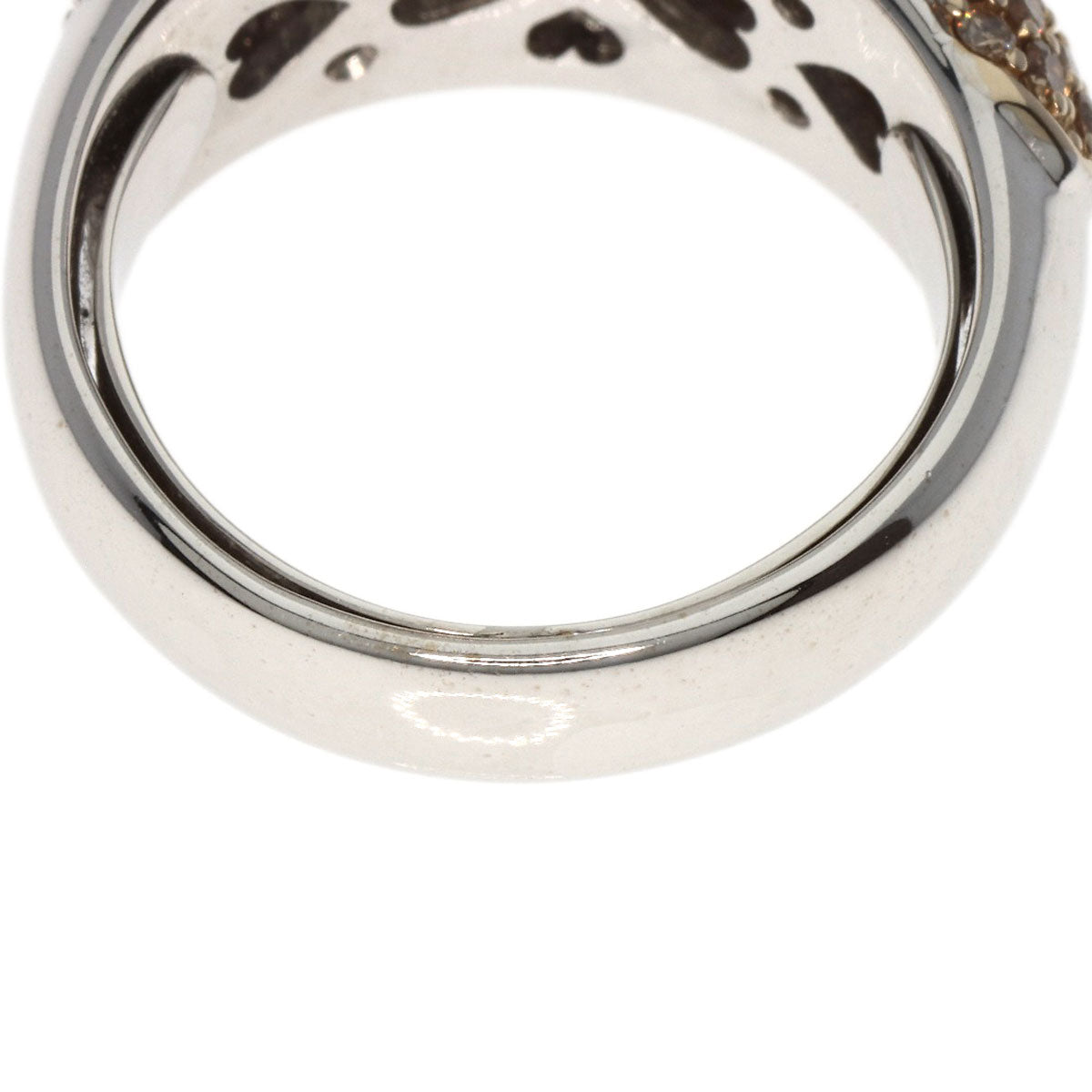 Ponte Vecchio Heart Diamond Ring K18 White Gold Ladies [Used]