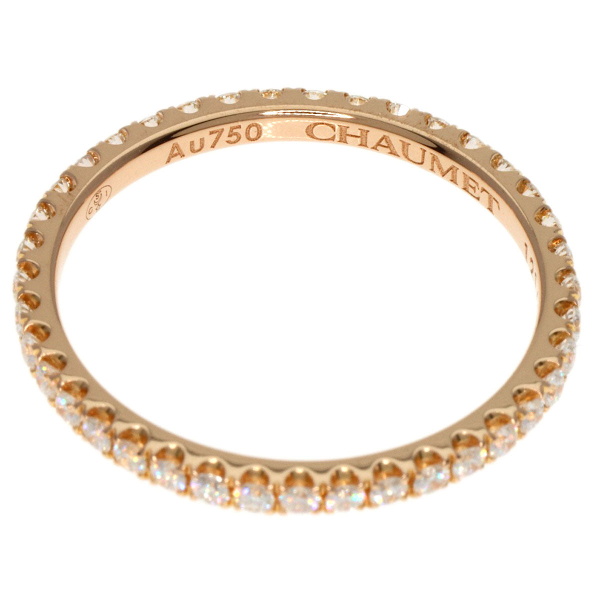 Chaumet Eternal de Chaumet Pave Diamond #48 Ring K18 Pink Gold Ladies [Used]