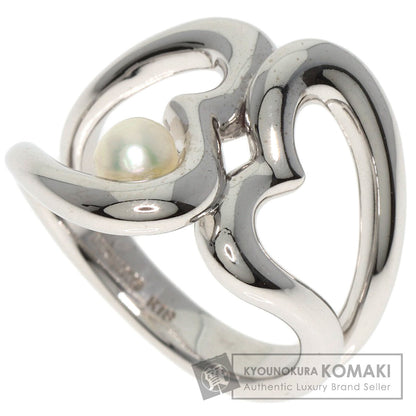 MIKIMOTO   Ring Pearl Pearl W Heart K18 White Gold Ladies