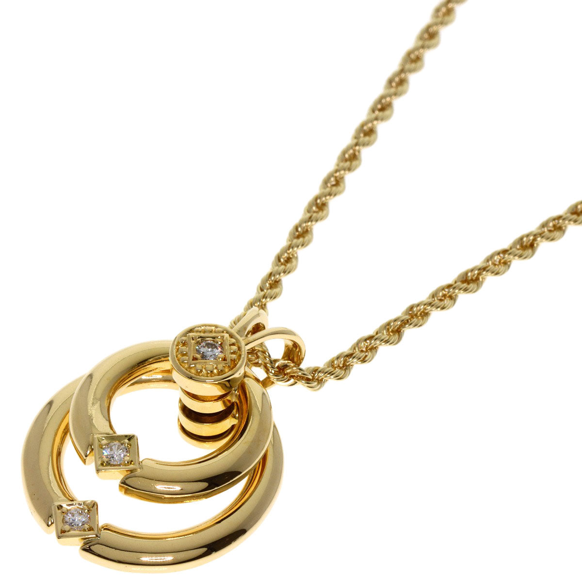 WALTHAM   Necklace swing diamond K18 Yellow Gold Ladies