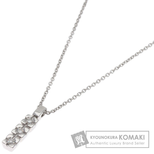 STAR JEWELRY   Necklace 3P Diamond K18 White Gold Ladies