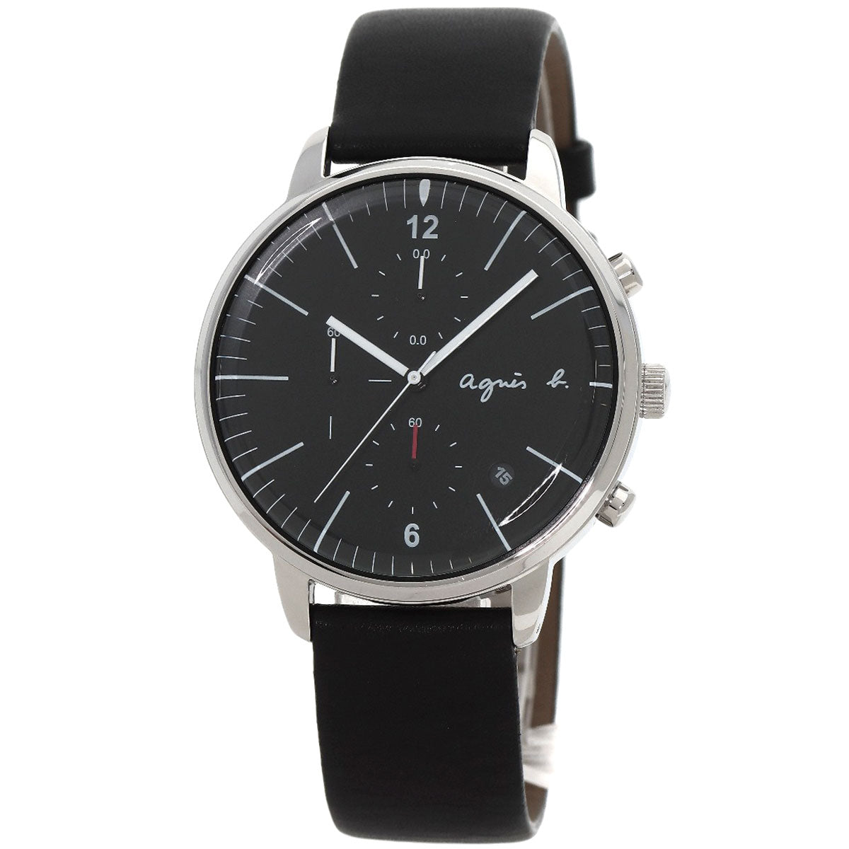 agnes b. Round face Watches VD57-KR30 Stainless Steel/Leather mens