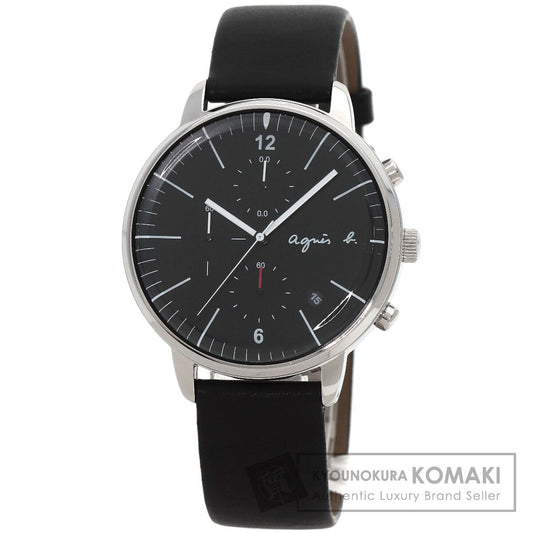 agnes b. Round face Watches VD57-KR30 Stainless Steel/Leather mens