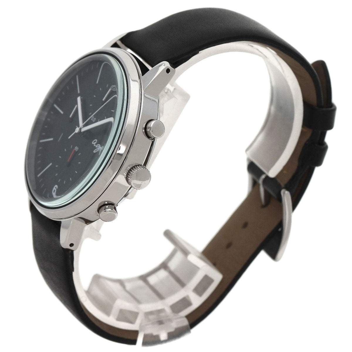 agnes b. Round face Watches VD57-KR30 Stainless Steel/Leather mens