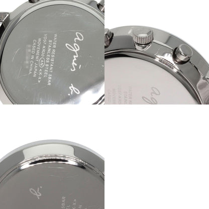 agnes b. Round face Watches VD57-KR30 Stainless Steel/Leather mens