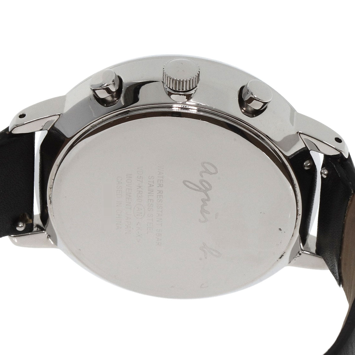 agnes b. Round face Watches VD57-KR30 Stainless Steel/Leather mens