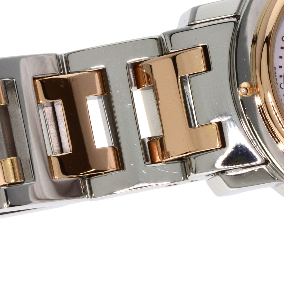 HERMES Clipper Chronograph New Buckle Watches CL1.321 Stainless Steel/SSxPGP Ladies