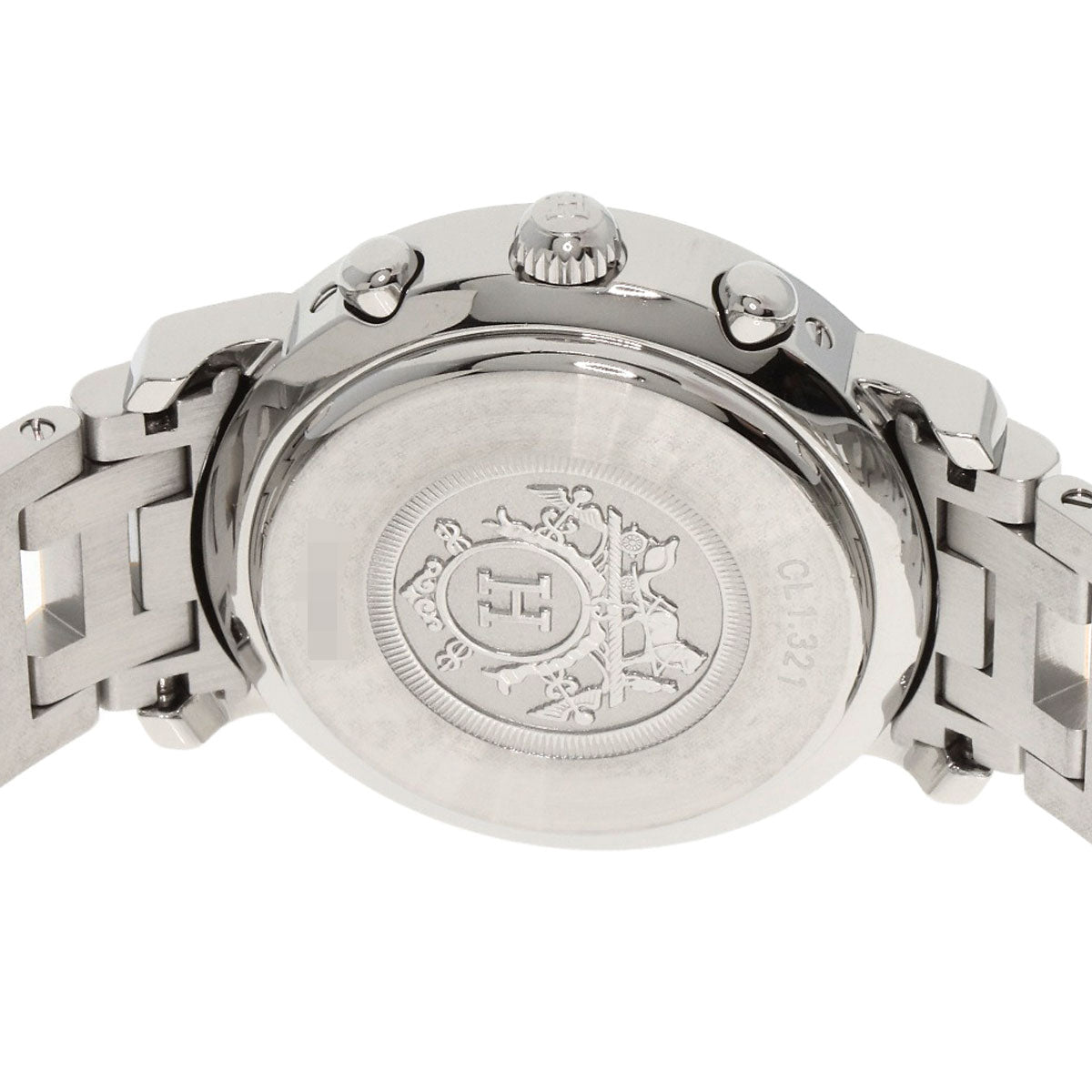 HERMES Clipper Chronograph New Buckle Watches CL1.321 Stainless Steel/SSxPGP Ladies
