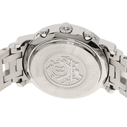 HERMES Clipper Chronograph New Buckle Watches CL1.321 Stainless Steel/SSxPGP Ladies