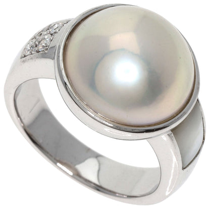 TASAKI   Ring Mabe Pearl Pearl Diamond K18 White Gold Ladies