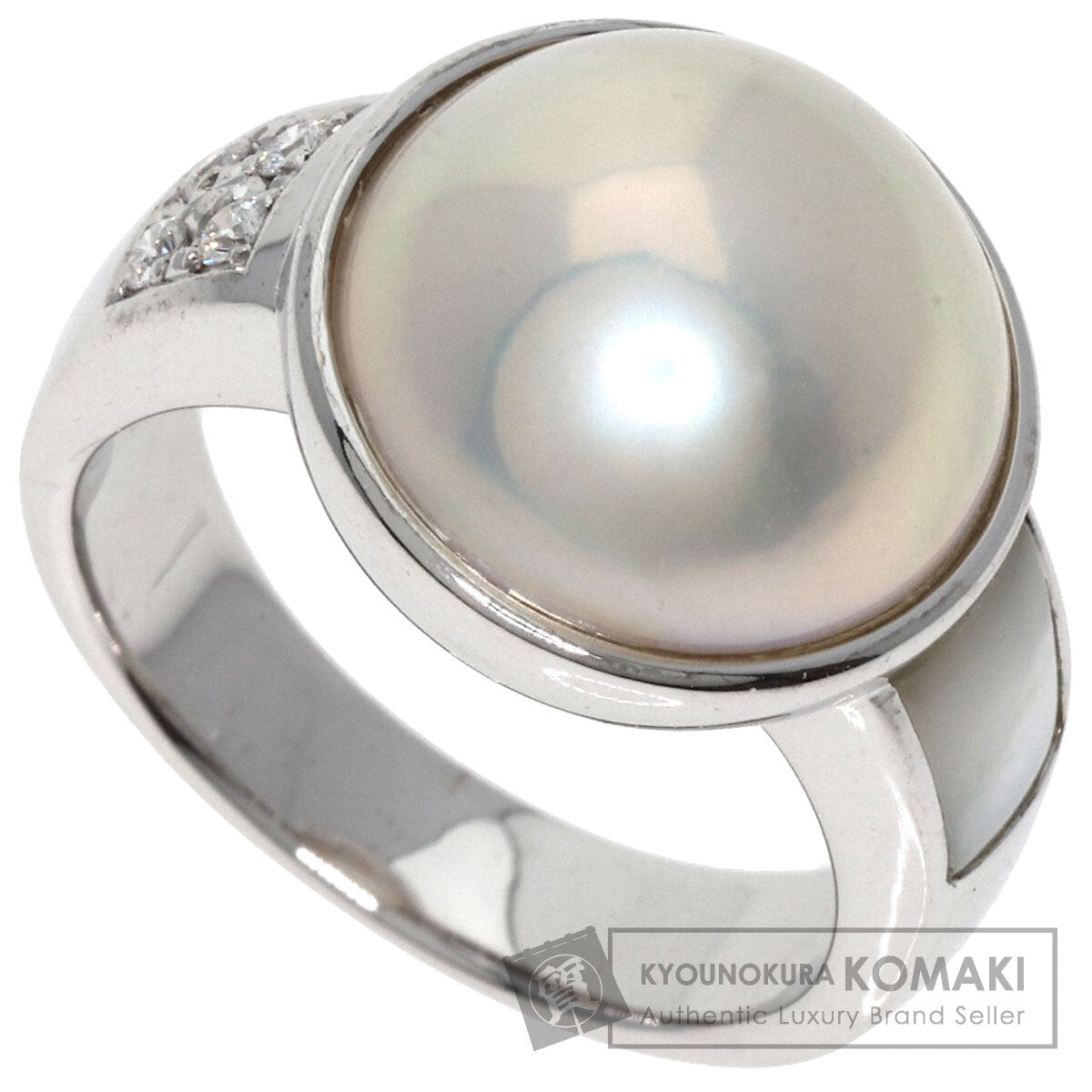 TASAKI   Ring Mabe Pearl Pearl Diamond K18 White Gold Ladies