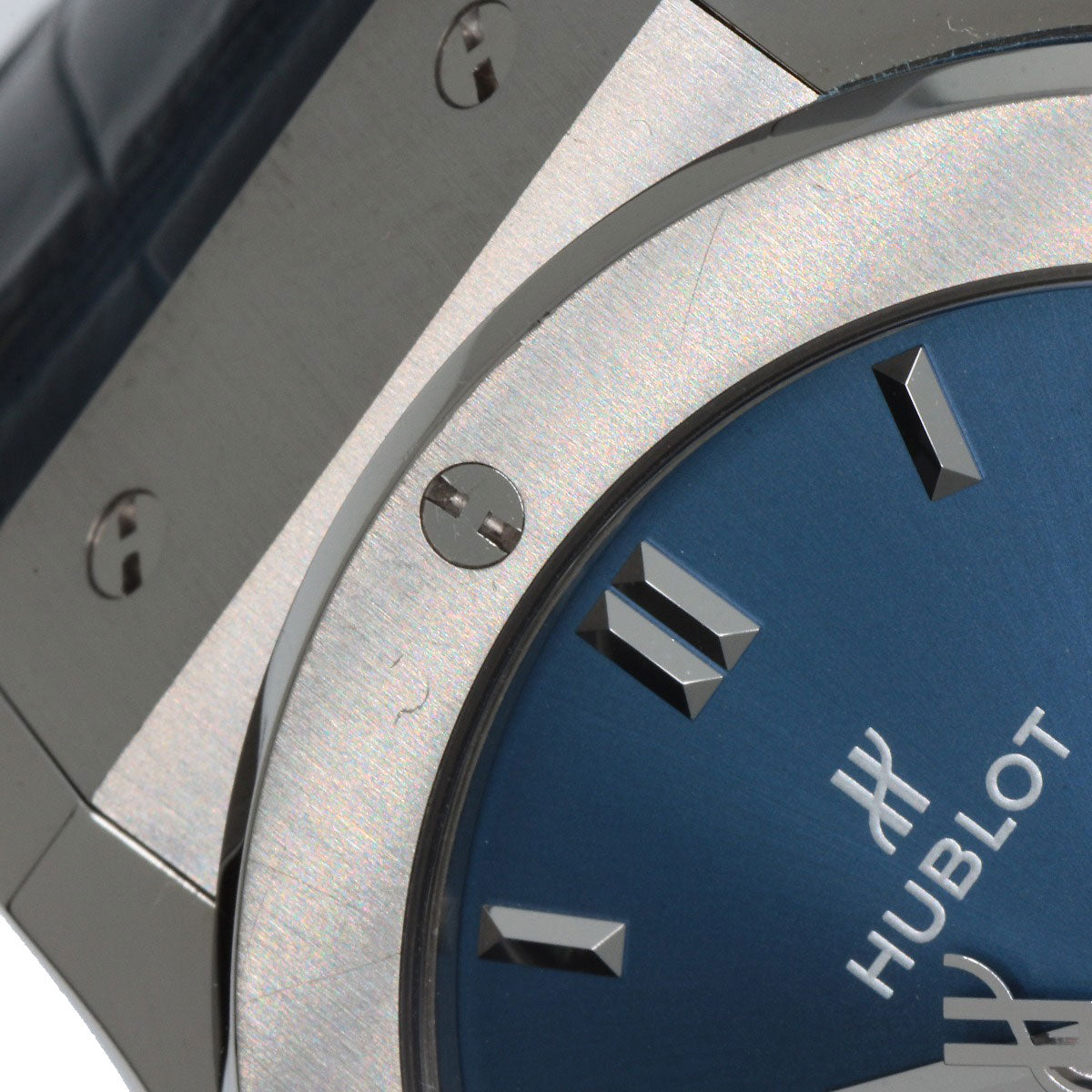 HUBLOT Classic Fusion Titanium Blue Watches 542.NX.7170.LR Titanium/Rubber mens