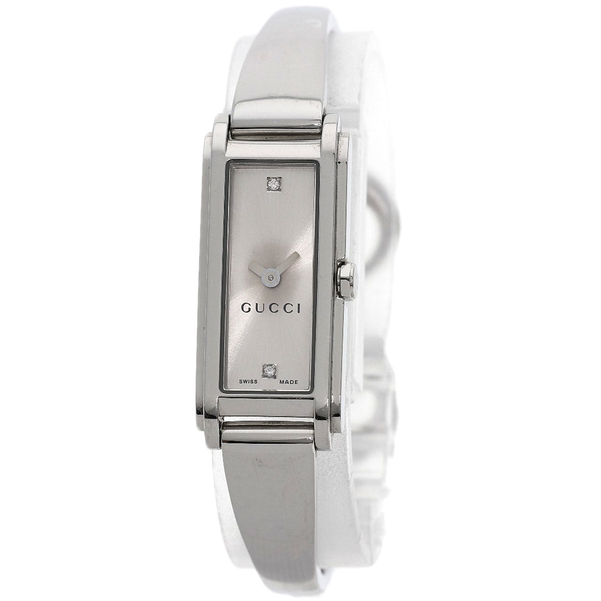 GUCCI Square Face 2P Diamond Watches 109 Stainless Steel/Stainless Steel Ladies