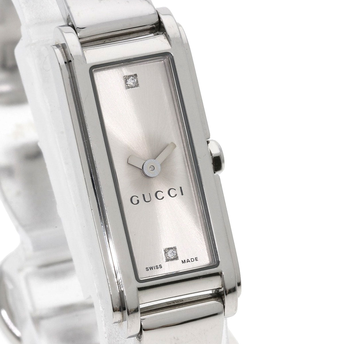 GUCCI Square Face 2P Diamond Watches 109 Stainless Steel/Stainless Steel Ladies