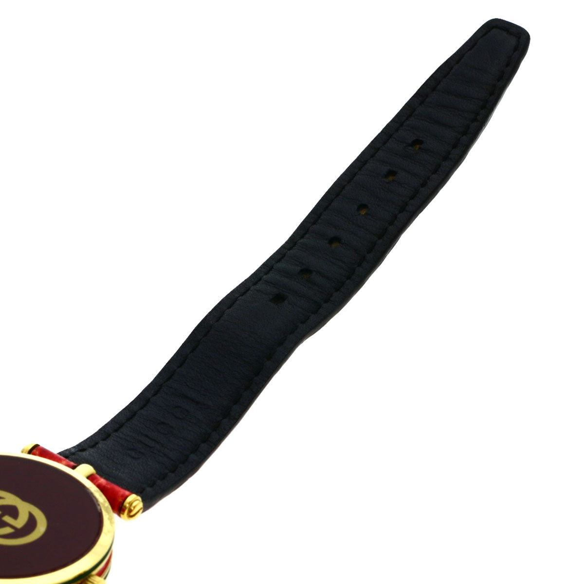 GUCCI Sherry line Watches Gold Plated/Leather Ladies