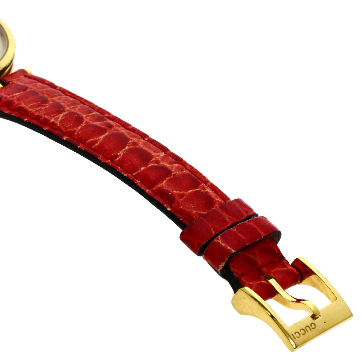 GUCCI Sherry line Watches Gold Plated/Leather Ladies