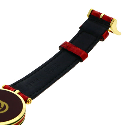 GUCCI Sherry line Watches Gold Plated/Leather Ladies