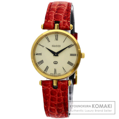 GUCCI Sherry line Watches Gold Plated/Leather Ladies