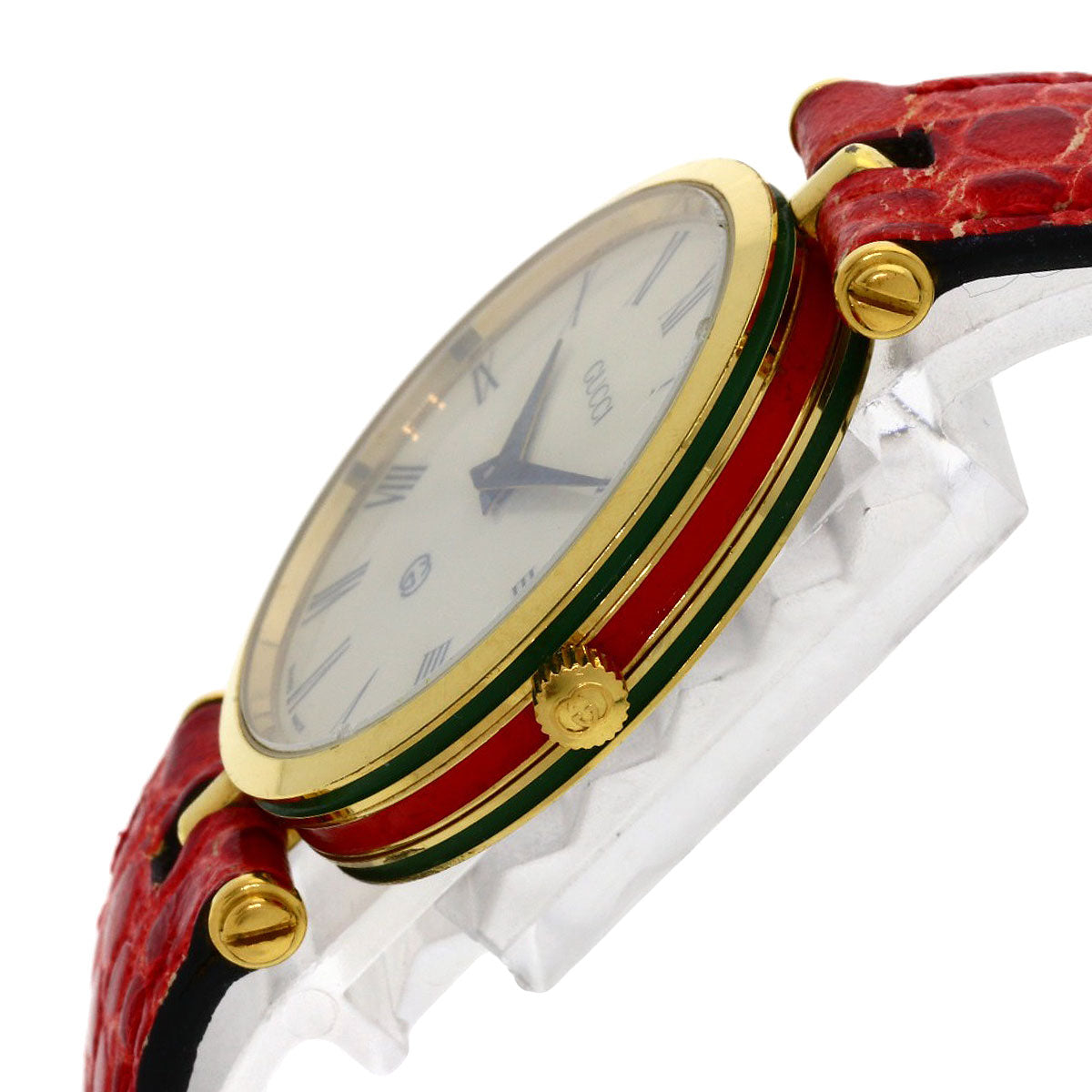 GUCCI Sherry line Watches Gold Plated/Leather Ladies