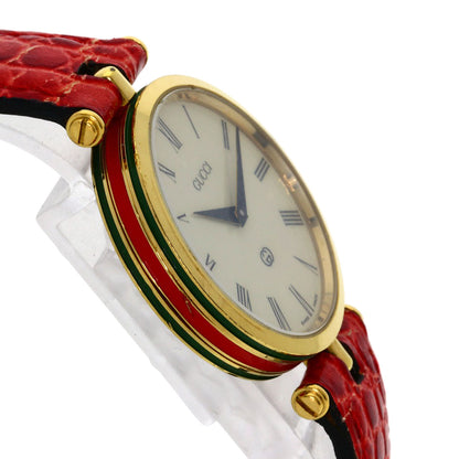 GUCCI Sherry line Watches Gold Plated/Leather Ladies