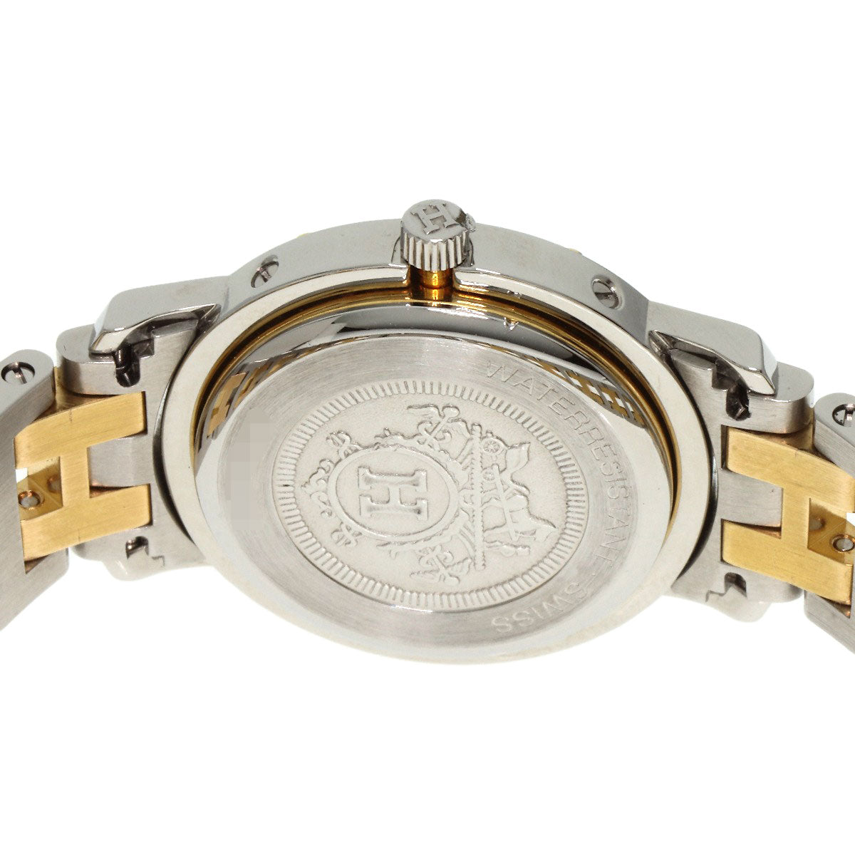 HERMES Clipper Old Belt Watches  Stainless Steel/SSxGP Ladies