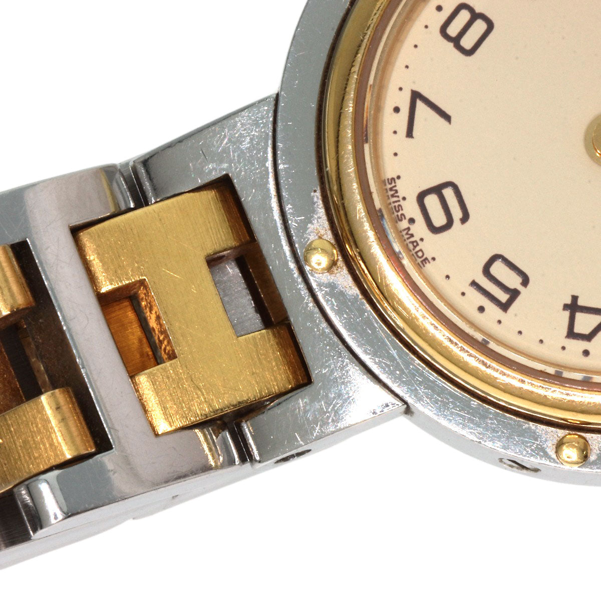 HERMES Clipper Watches Stainless Steel/SSxGP Ladies