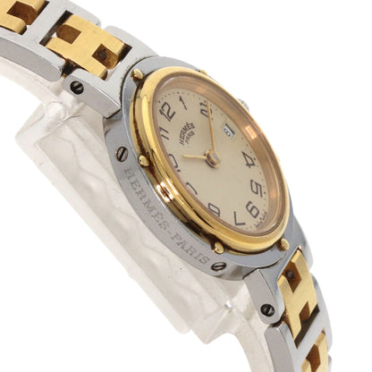 HERMES Clipper Watches Stainless Steel/SSxGP Ladies