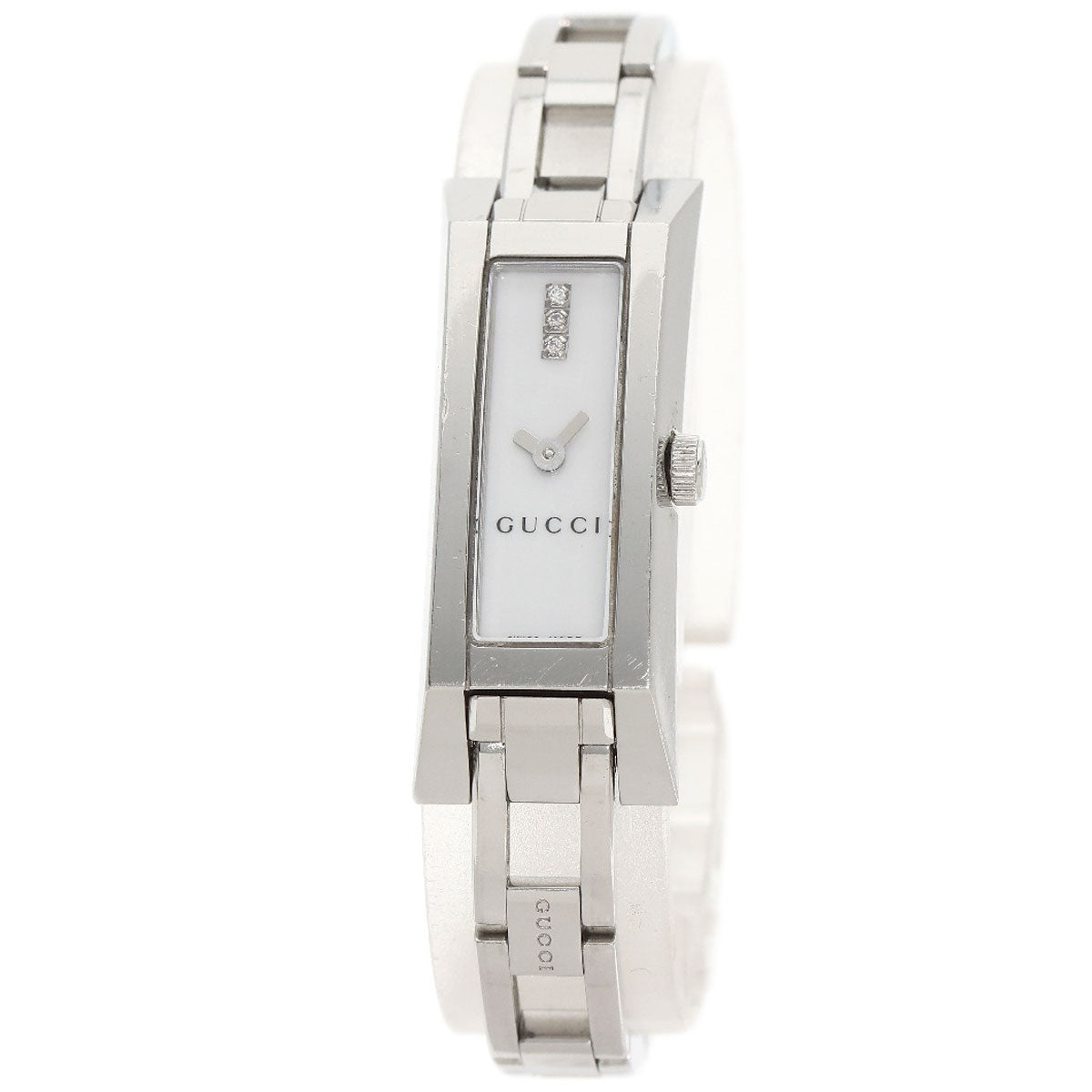GUCCI Square Face 3P Diamond Watches 110 Stainless Steel/Stainless Steel Ladies