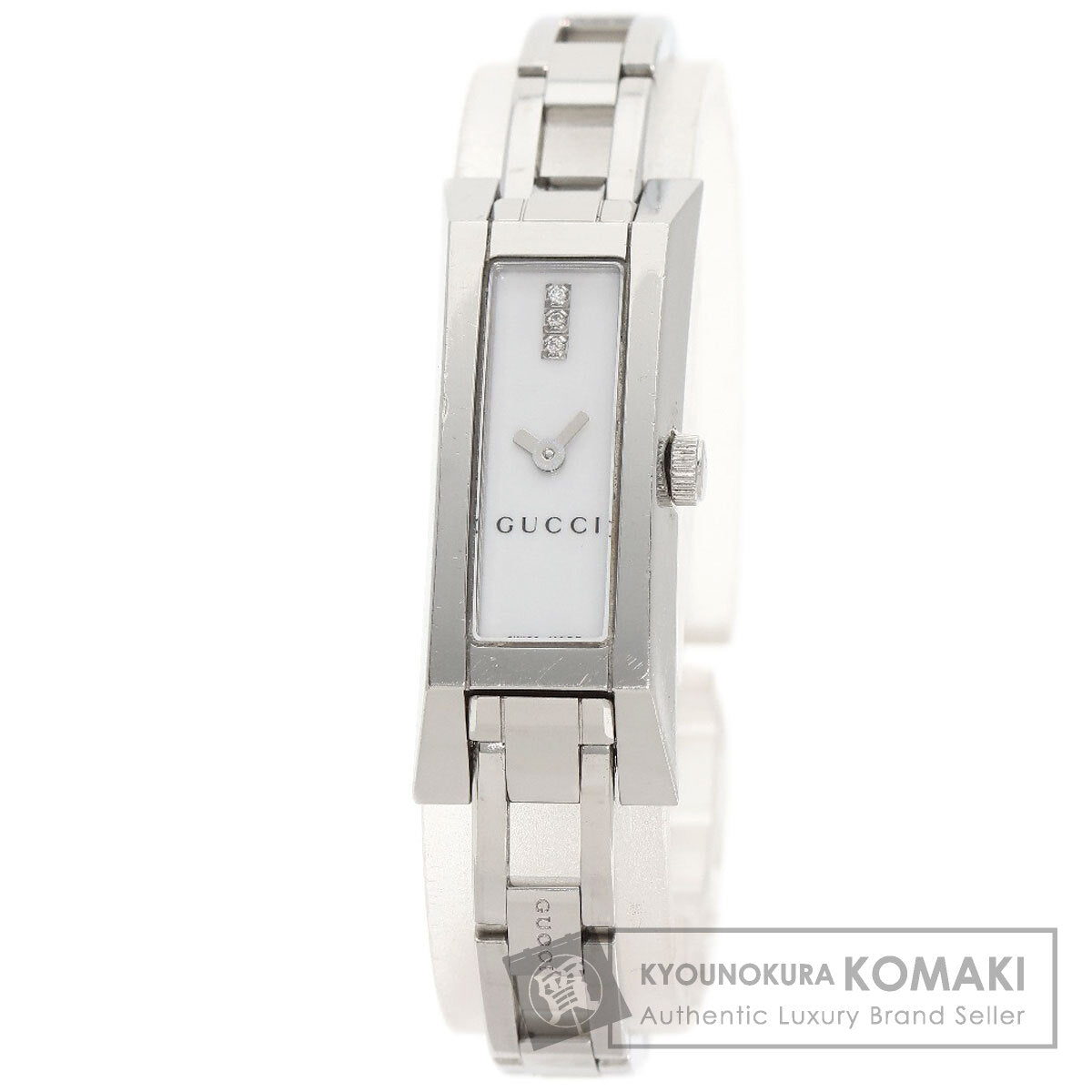 GUCCI Square Face 3P Diamond Watches 110 Stainless Steel/Stainless Steel Ladies
