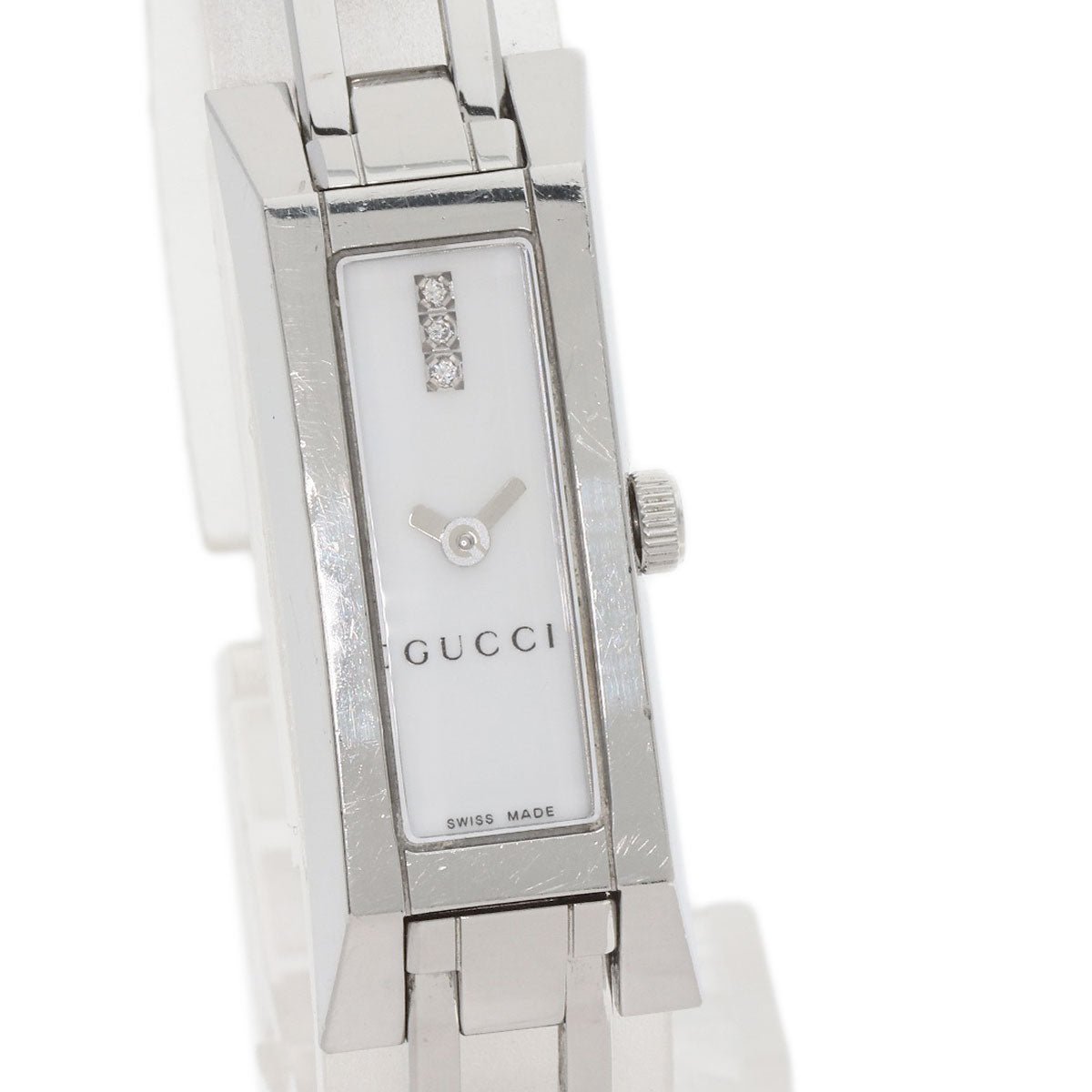 GUCCI Square Face 3P Diamond Watches 110 Stainless Steel/Stainless Steel Ladies